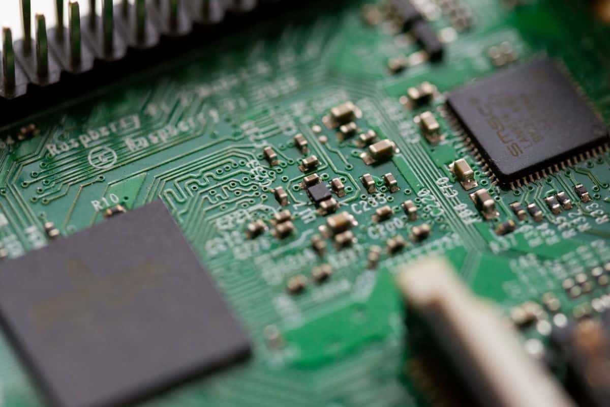 A closed up shot of a circuit board